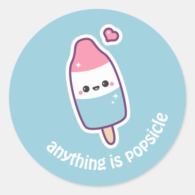 Niedlicher lustiger Popsicle Runder Aufkleber (Vorderseite)