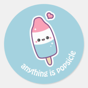 Niedlicher lustiger Popsicle Runder Aufkleber