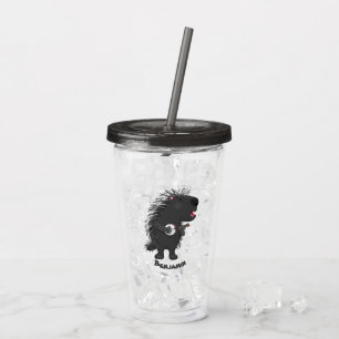 Niedlicher, lustiger Porcuppspiel Banjo Cartoon Acryltrinkbecher