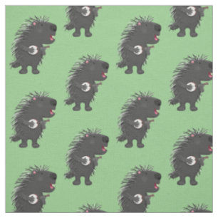 Niedlicher, lustiger Porcuppspiel Banjo Cartoon Stoff