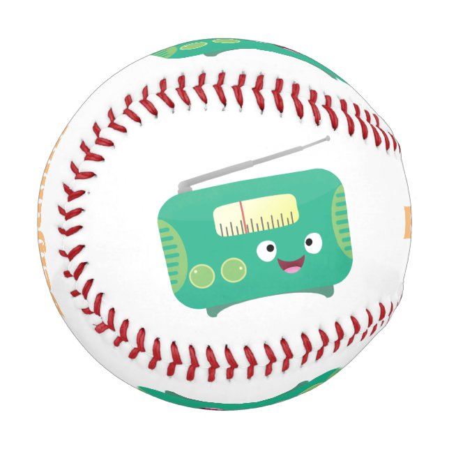 Niedlicher, lustiger Retro-Cartoon Baseball (Vorderseite Links)