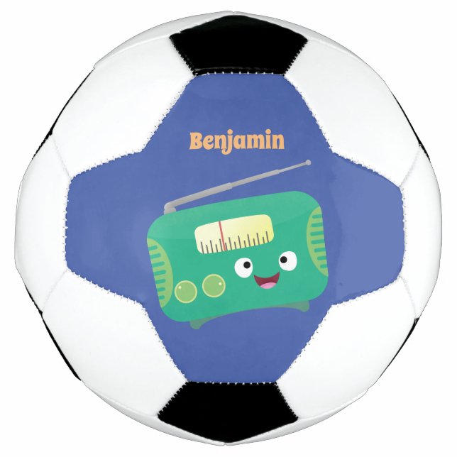Niedlicher, lustiger Retro-Cartoon Fußball (Vorderseite)