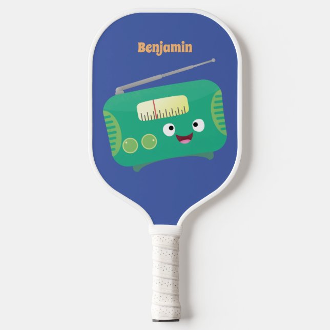 Niedlicher, lustiger Retro-Cartoon Pickleball Schläger (Vorderseite)