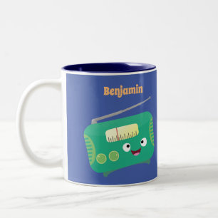 Niedlicher, lustiger Retro-Cartoon Zweifarbige Tasse