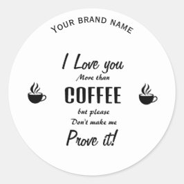 Niedlicher, lustiger schwarzer Typografie-Kaffeeau Runder Aufkleber