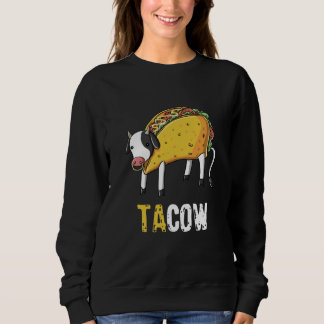 Niedlicher lustiger Taco-Liebhaber-Kuh-Bauer für Sweatshirt