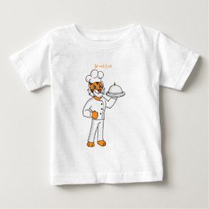 Niedlicher lustiger Tiger Koch Cartoon Illustratio Baby T-shirt