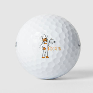 Niedlicher lustiger Tiger Koch Cartoon Illustratio Golfball