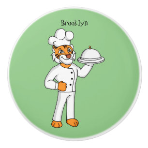 Niedlicher lustiger Tiger Koch Cartoon Illustratio Keramikknauf
