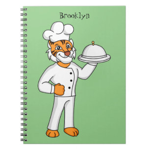 Niedlicher lustiger Tiger Koch Cartoon Illustratio Notizblock