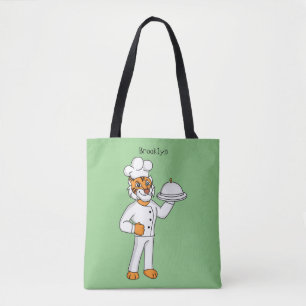 Niedlicher lustiger Tiger Koch Cartoon Illustratio Tasche