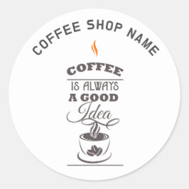 Niedlicher, lustiger Typografie-Kaffeeaufkleber Runder Aufkleber