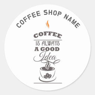Niedlicher, lustiger Typografie-Kaffeeaufkleber Runder Aufkleber