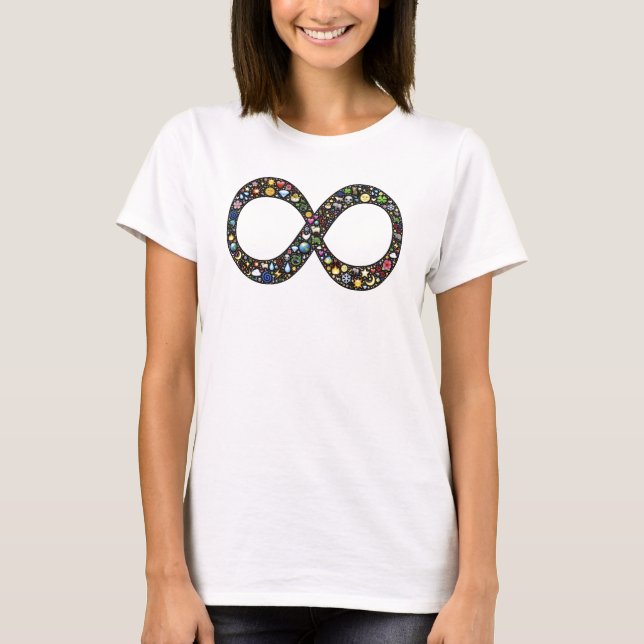 Niedlicher lustiger Unendlichkeit emoji Symbol T-Shirt (Vorderseite)