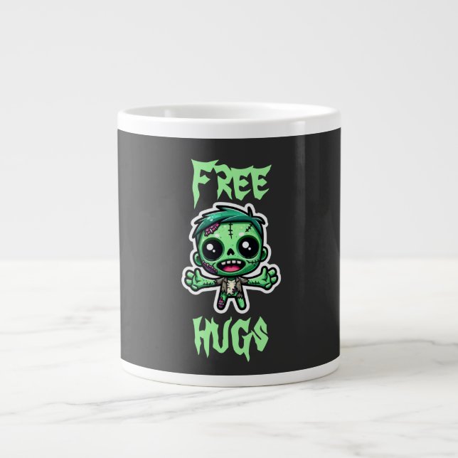 Niedlicher, lustiger Zombie Jumbo-Tasse (Vorderseite)