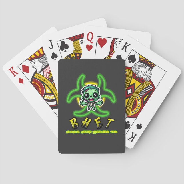 Niedlicher, lustiger Zombie Spielkarten (Rückseite)