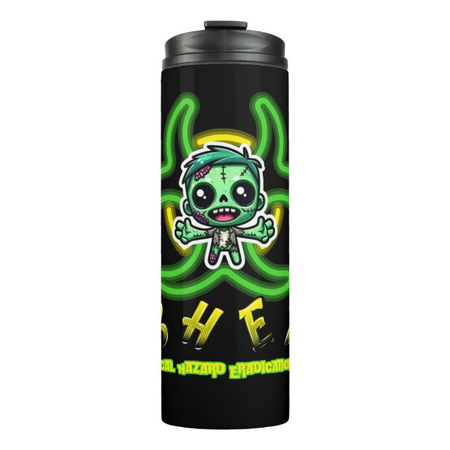 Niedlicher, lustiger Zombie Thermosbecher (Vorderseite)