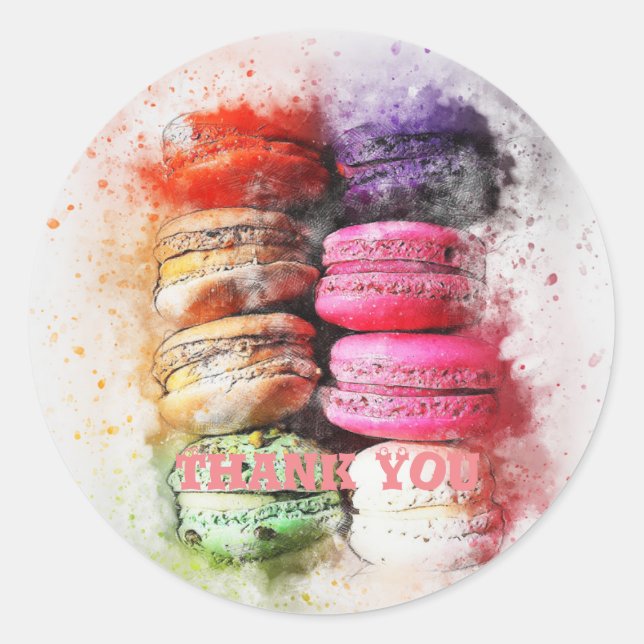 Niedlicher Macaron Abstrakter klassischer Aufklebe Runder Aufkleber (Vorderseite)