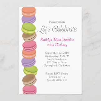 Niedlicher Macaron Geburtstag Einladung