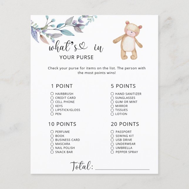 Niedlicher Mädchenbär Was in Ihrem Geldbeutel (Vorderseite)