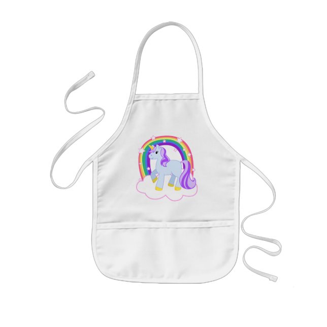 Niedlicher magischer Unicorn mit dem Regenbogen Kinderschürze (Vorne)