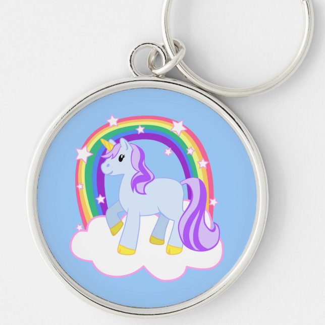 Niedlicher magischer Unicorn mit dem Regenbogen Schlüsselanhänger (Vorne)