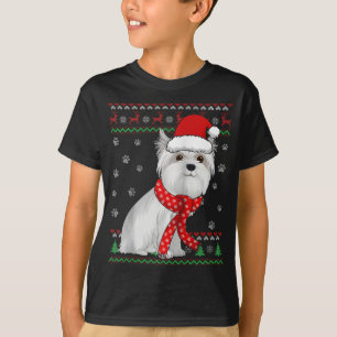 Niedlicher maltesischer Hund Ugly Christmas Sweate T-Shirt