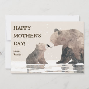 Niedlicher Mama Bär & Cub Happy Mother Day Card Feiertagskarte