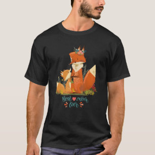 Niedlicher Mama-Fuchs mit ihrem Kind, Happy Mother T-Shirt