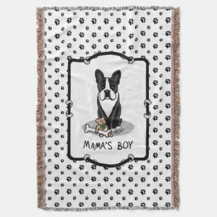 Niedlicher Mamas Boy Boston Terrier (schwarzer) Hu Decke