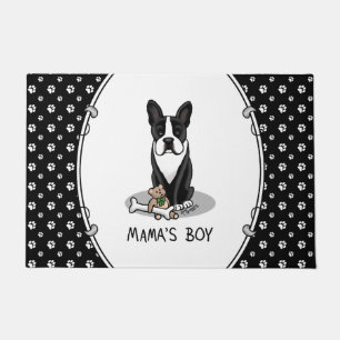 Niedlicher Mamas Boy Boston Terrier (schwarzer) Hu Fußmatte