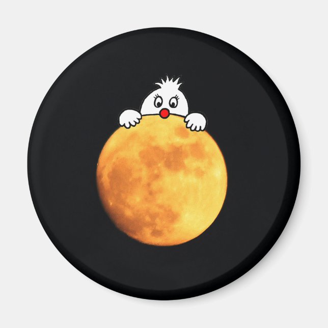 Niedlicher Mann auf dem Mond Magnet (Vorne)