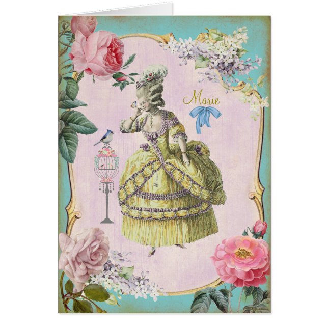 Niedlicher Marie Antoinette - Karte (Vorne)