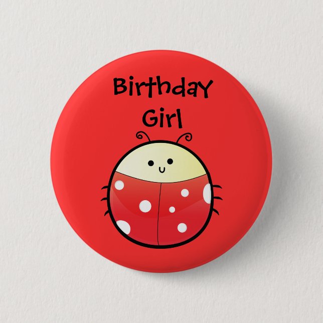 Niedlicher Marienkäfer Button (Vorderseite)