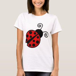 Niedlicher Marienkäfer - Rot und Schwarzes T-Shirt