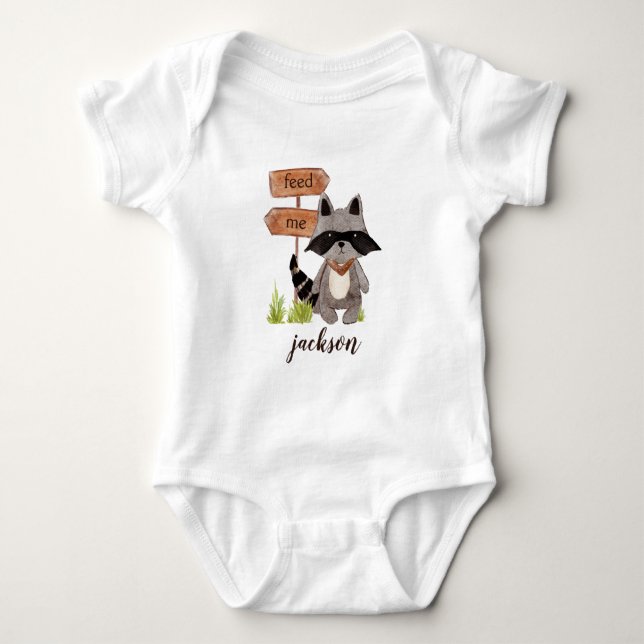 Niedlicher Markierungsstil Raccoon für benutzerdef Baby Strampler (Vorderseite)