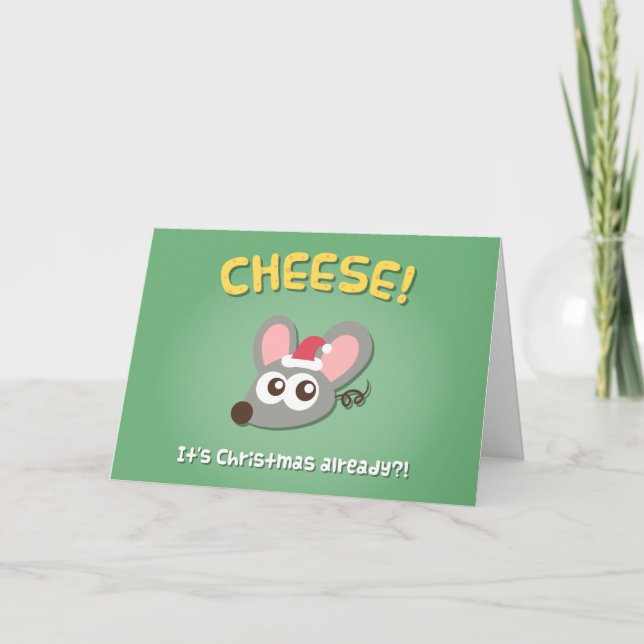 Niedlicher Mäusekäse seine Feiertagskarte (Vorderseite)