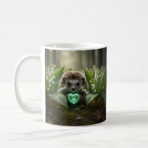 Niedlicher May-Igel mit Smaragdherz Kaffeetasse
