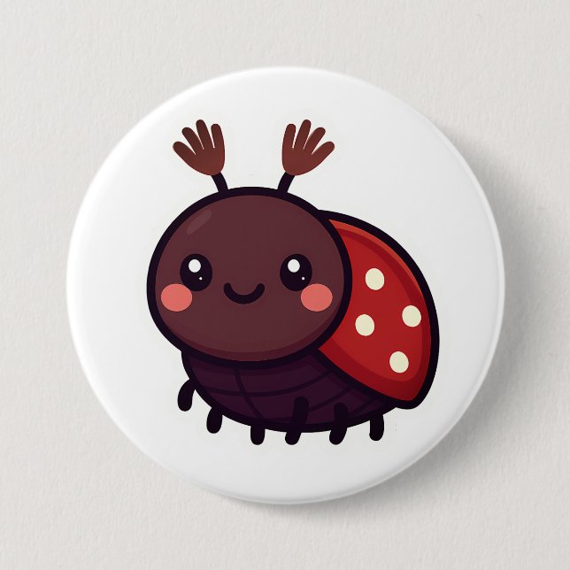 Niedlicher May-Käfer - Kawaii-Waldarm Button (Vorderseite)