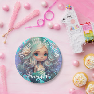 Niedlicher Meerjungfisch Pappteller