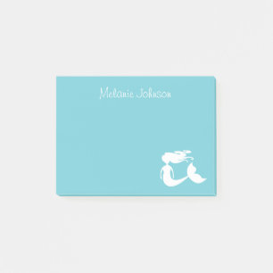 Niedlicher Meerjungfrautürkis personalisierte Post-it Klebezettel