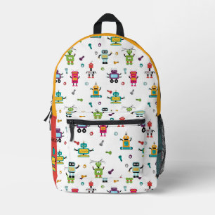 Niedlicher mehrfarbiger Roboter Kids Robot Individ Bedruckter Rucksack