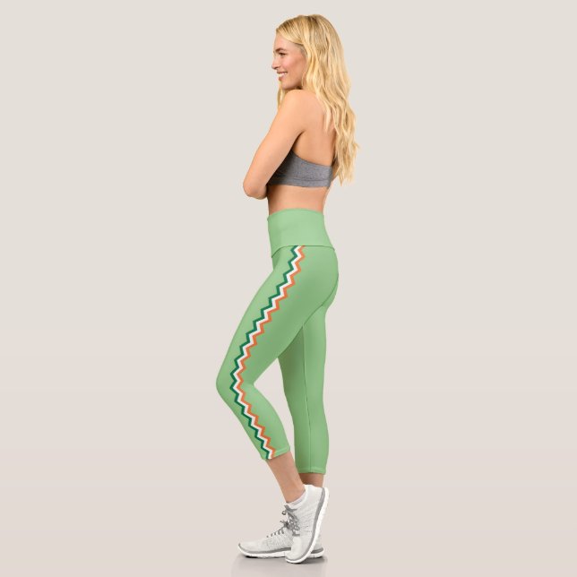 Niedlicher mehrfarbiger Streifen Capri Leggings (Links)