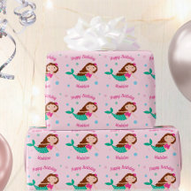 Niedlicher Mermaid Pink Personalisiert Geburtstag