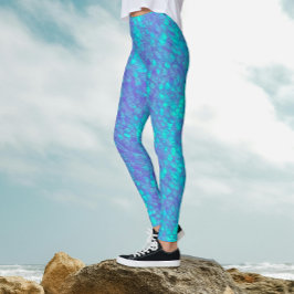 Niedlicher Mermaid-Schwanz Iridescent Türkis Scale Leggings