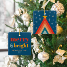 Niedlicher Merry & Bright Retro Groovy Weihnachtsb