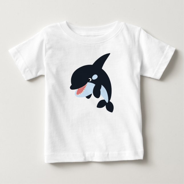 Niedlicher Merry Cartoon Killer Whale Baby T - Shi Baby T-shirt (Vorderseite)