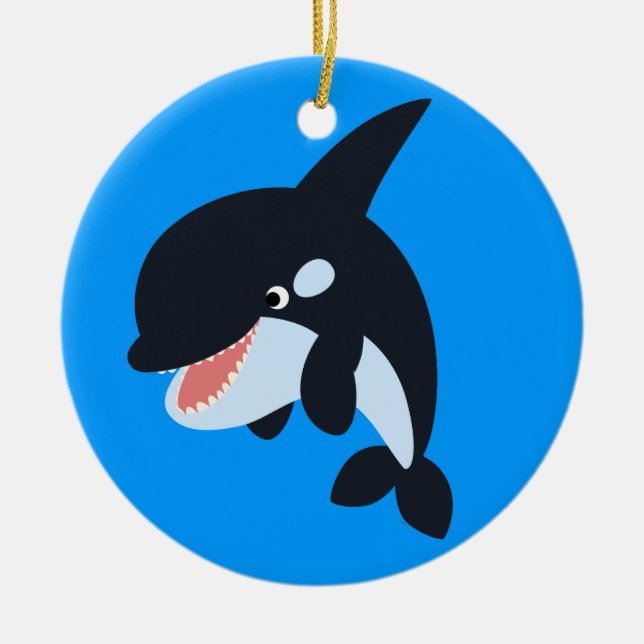 Niedlicher Merry Cartoon Killer Whale Ornament (Vorne)