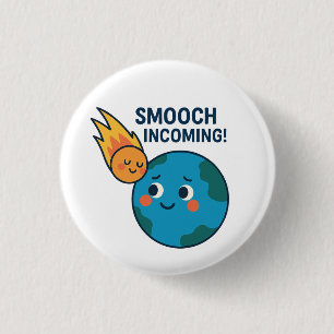 Niedlicher Meteor- und Earth-Cartoon - Schaltfläch Button