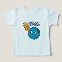Niedlicher Meteor- und ErdCartoon - "Smooch"-Shirt